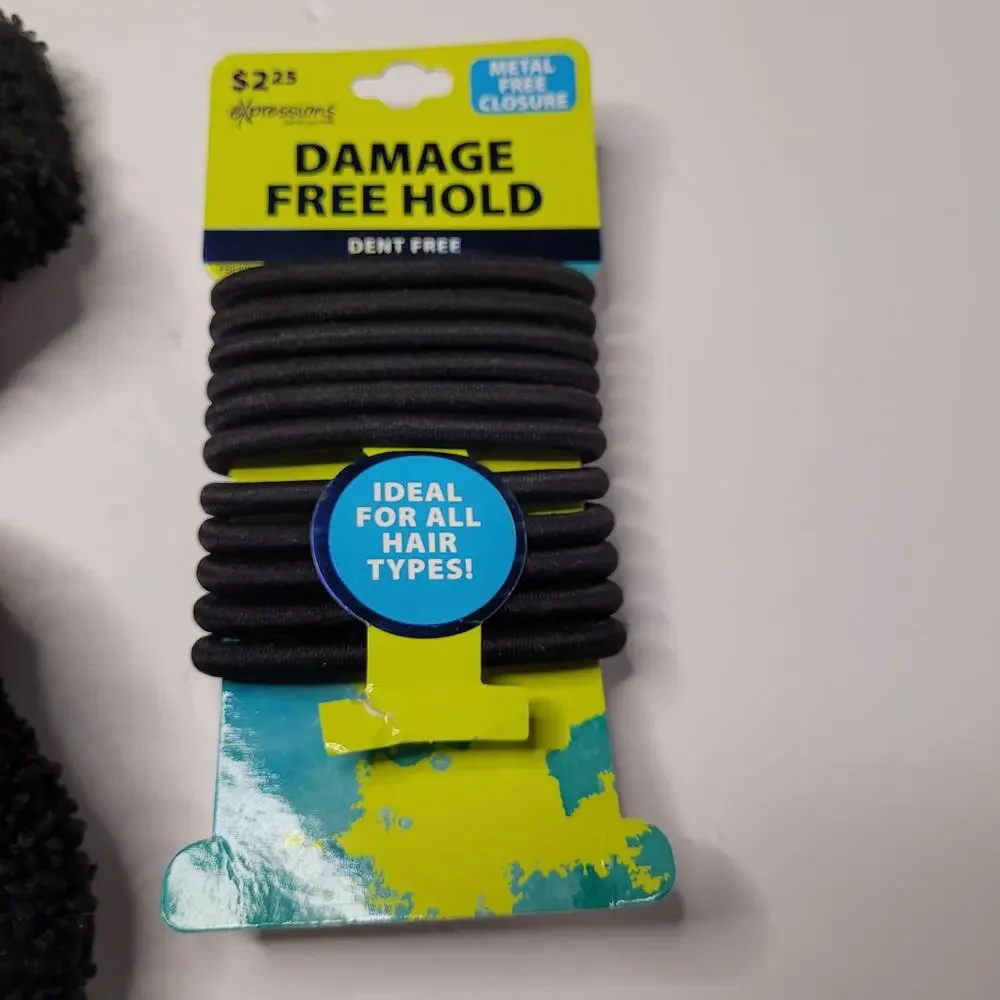 Chic Black Fabric Scrunchies & Hair Tie Accessory Set